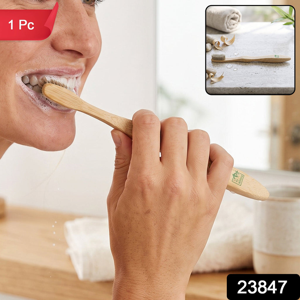 OwlCart HandyHub – Soft Bristle Bamboo Toothbrush, Eco-Friendly Wooden Toothbrush for Travel (1 Pc)